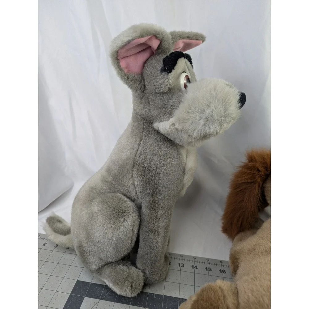 Disney Lady and the Tramp Dog Plush 17 Inch Metal Collar Tag Stuffed Animal Toy